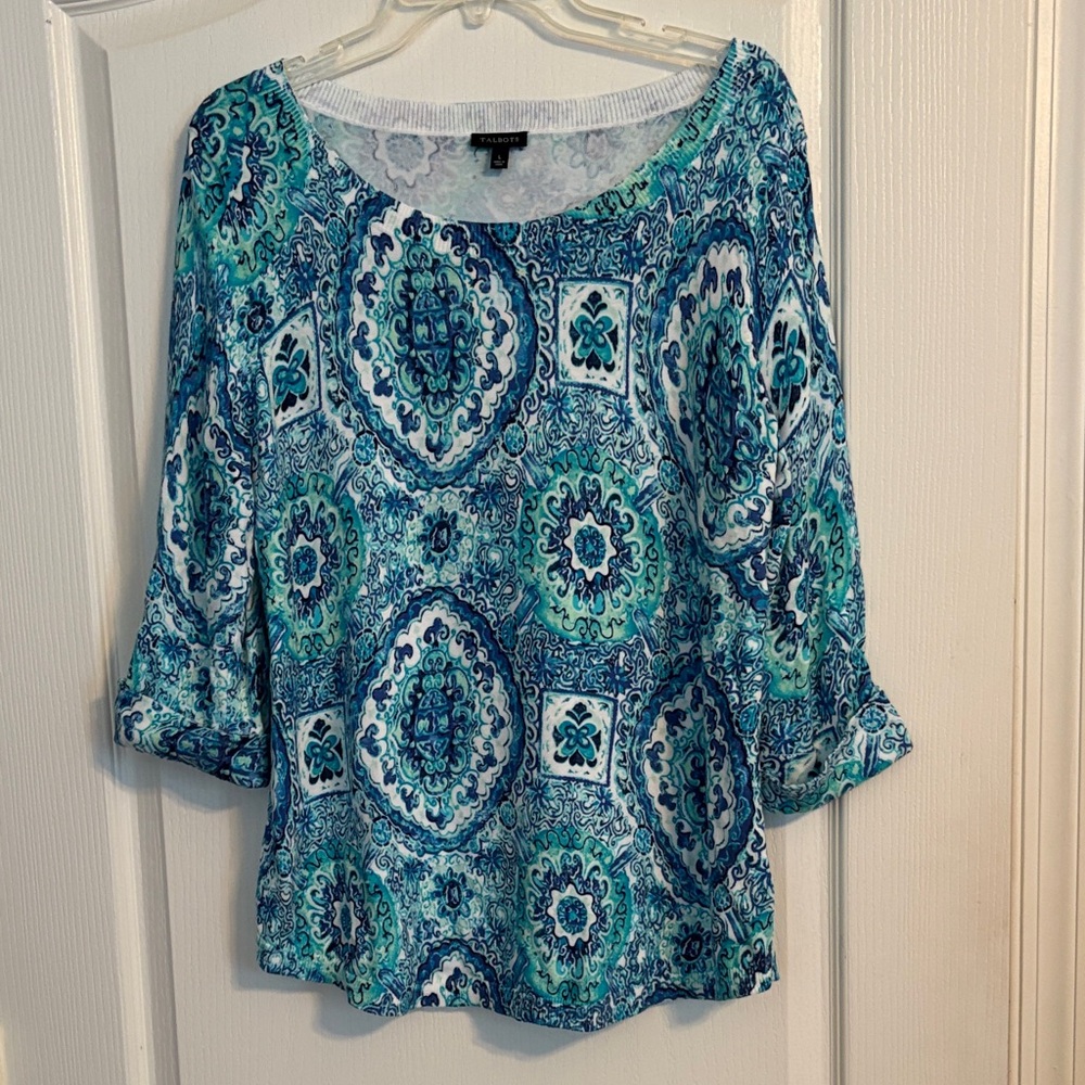 Talbots Patterned Lightweight Sweater Large - image 1